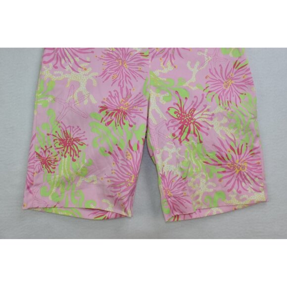 Lilly Pulitzer Resort Fit Women's Bermuda Size 6 Pink Starfish Shorts -Flaws- - Picture 4 of 13
